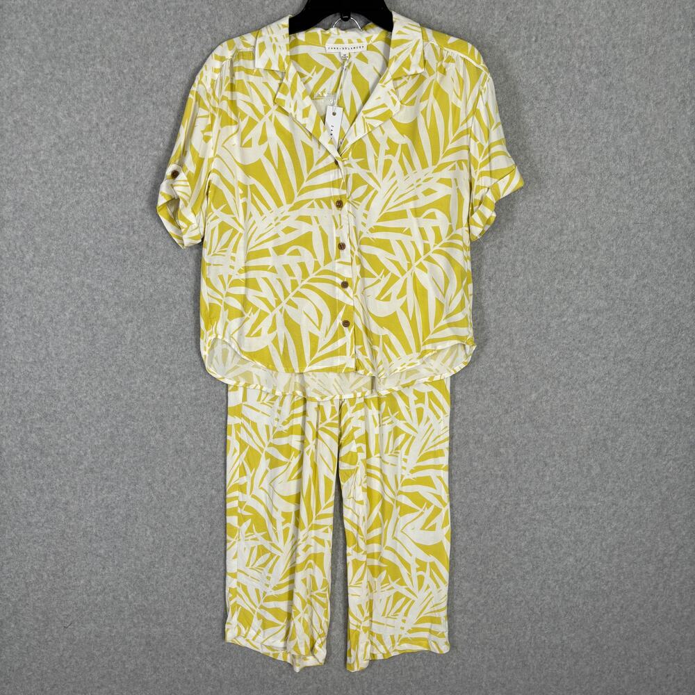 Jane Delancey Outfit Set XS Pants‎ Shirt Button Flowy Resort Vacation Cruise